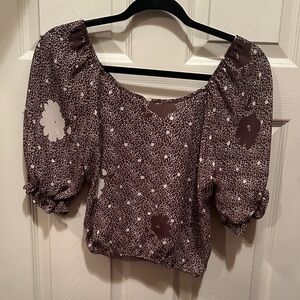 Floral Brown Women's Crop Top